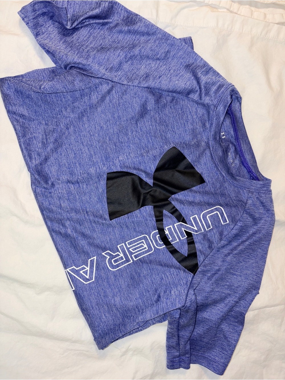 Under Armour Heather Purple Short Sleeve Tee with Black Logo